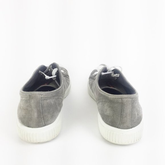 Prada Grey Suede Low Top Sneakers SZ 5.5 - Picture 5 of 7